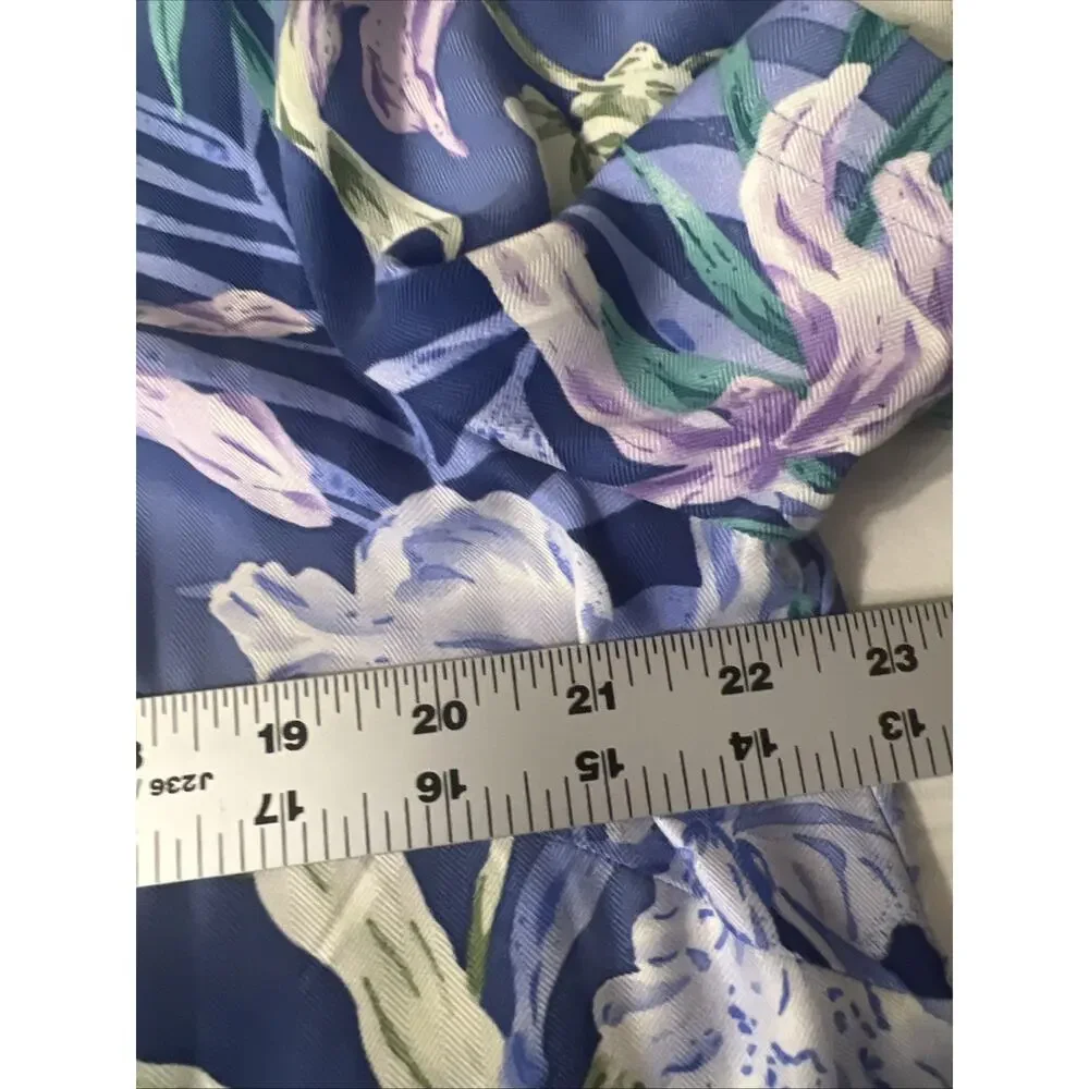 Kriss Kross Womens Floral Tropical Button Up Shirt Size 16 Silk Cruise Resort
